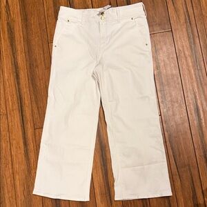 J crew Sz 31 New White Slim Wide Leg Jeans with Stacked Buttons